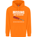 Missing Screwdriver Funny Carpenter DIY Mens 80% Cotton Hoodie Orange