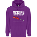 Missing Screwdriver Funny Carpenter DIY Mens 80% Cotton Hoodie Purple