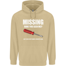 Missing Screwdriver Funny Carpenter DIY Mens 80% Cotton Hoodie Sand