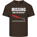 Missing Screwdriver Funny Carpenter DIY Mens Cotton T-Shirt Tee Top Dark Chocolate