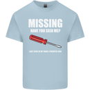 Missing Screwdriver Funny Carpenter DIY Mens Cotton T-Shirt Tee Top Light Blue