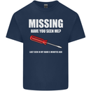 Missing Screwdriver Funny Carpenter DIY Mens Cotton T-Shirt Tee Top Navy Blue