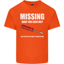 Missing Screwdriver Funny Carpenter DIY Mens Cotton T-Shirt Tee Top Orange