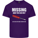 Missing Screwdriver Funny Carpenter DIY Mens Cotton T-Shirt Tee Top Purple