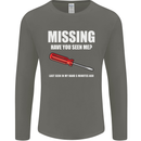 Missing Screwdriver Funny Carpenter DIY Mens Long Sleeve T-Shirt Charcoal