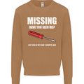 Missing Screwdriver Funny Carpenter DIY Mens Sweatshirt Jumper Caramel Latte