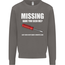 Missing Screwdriver Funny Carpenter DIY Mens Sweatshirt Jumper Charcoal