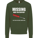 Missing Screwdriver Funny Carpenter DIY Mens Sweatshirt Jumper Forest Green