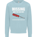 Missing Screwdriver Funny Carpenter DIY Mens Sweatshirt Jumper Light Blue