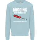 Missing Screwdriver Funny Carpenter DIY Mens Sweatshirt Jumper Light Blue
