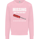 Missing Screwdriver Funny Carpenter DIY Mens Sweatshirt Jumper Light Pink