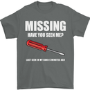 Missing Screwdriver Funny Carpenter DIY Mens T-Shirt Cotton Gildan Charcoal