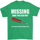 Missing Screwdriver Funny Carpenter DIY Mens T-Shirt Cotton Gildan Irish Green