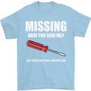 Missing Screwdriver Funny Carpenter DIY Mens T-Shirt Cotton Gildan Light Blue