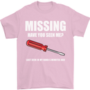 Missing Screwdriver Funny Carpenter DIY Mens T-Shirt Cotton Gildan Light Pink