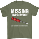 Missing Screwdriver Funny Carpenter DIY Mens T-Shirt Cotton Gildan Military Green