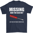 Missing Screwdriver Funny Carpenter DIY Mens T-Shirt Cotton Gildan Navy Blue