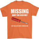 Missing Screwdriver Funny Carpenter DIY Mens T-Shirt Cotton Gildan Orange