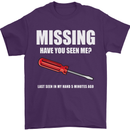 Missing Screwdriver Funny Carpenter DIY Mens T-Shirt Cotton Gildan Purple