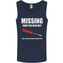 Missing Screwdriver Funny Carpenter DIY Mens Vest Tank Top Navy Blue