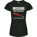 Missing Screwdriver Funny Carpenter DIY Womens Petite Cut T-Shirt Black