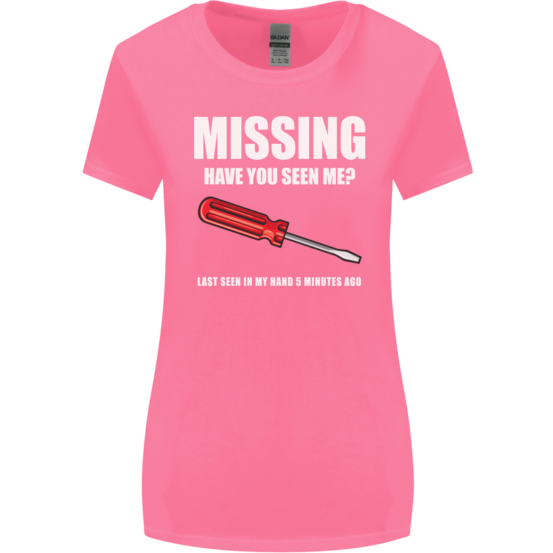 Missing Screwdriver Funny Carpenter DIY Womens Wider Cut T-Shirt Azalea
