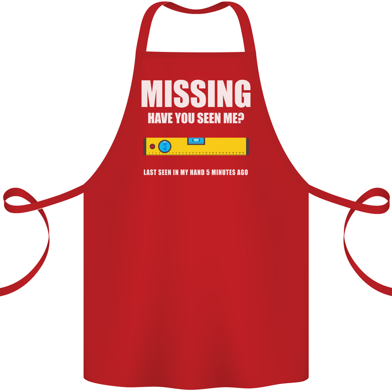 Missing Spirit Level Builder Bricklayer Cotton Apron 100% Organic Red
