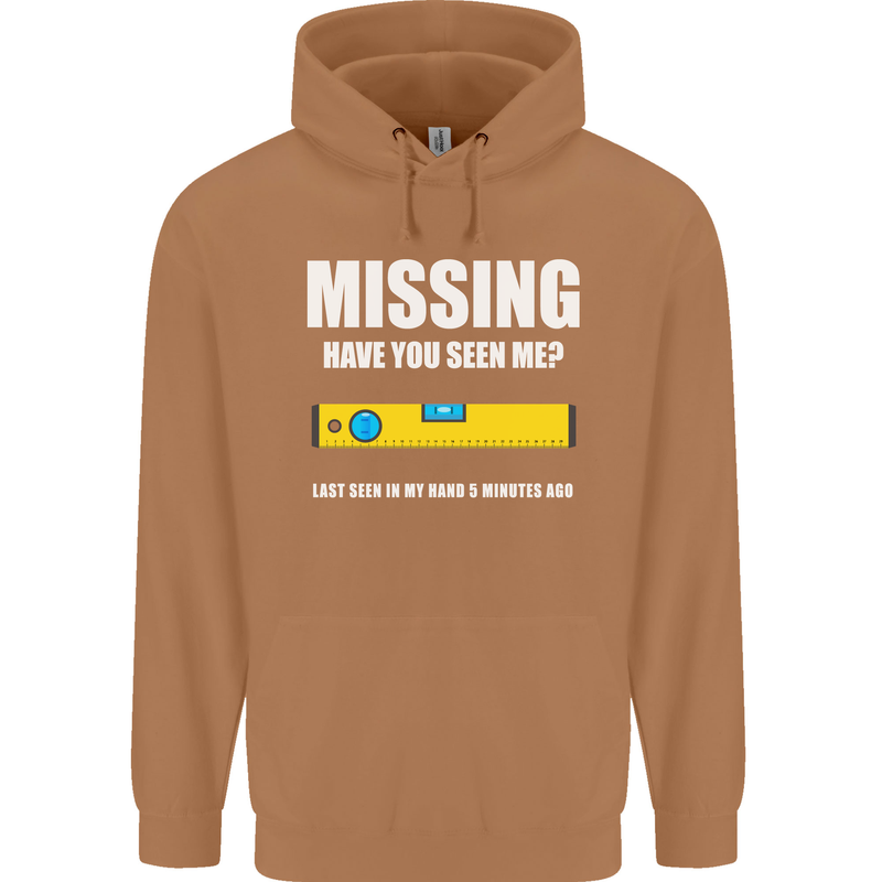 Missing Spirit Level Builder Bricklayer Mens 80% Cotton Hoodie Caramel Latte