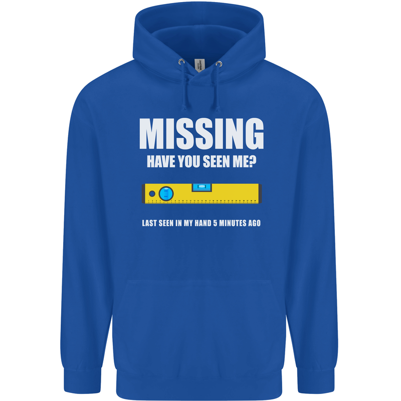 Missing Spirit Level Builder Bricklayer Mens 80% Cotton Hoodie Royal Blue