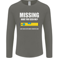 Missing Spirit Level Builder Bricklayer Mens Long Sleeve T-Shirt Charcoal