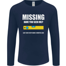 Missing Spirit Level Builder Bricklayer Mens Long Sleeve T-Shirt Navy Blue