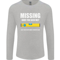 Missing Spirit Level Builder Bricklayer Mens Long Sleeve T-Shirt Sports Grey