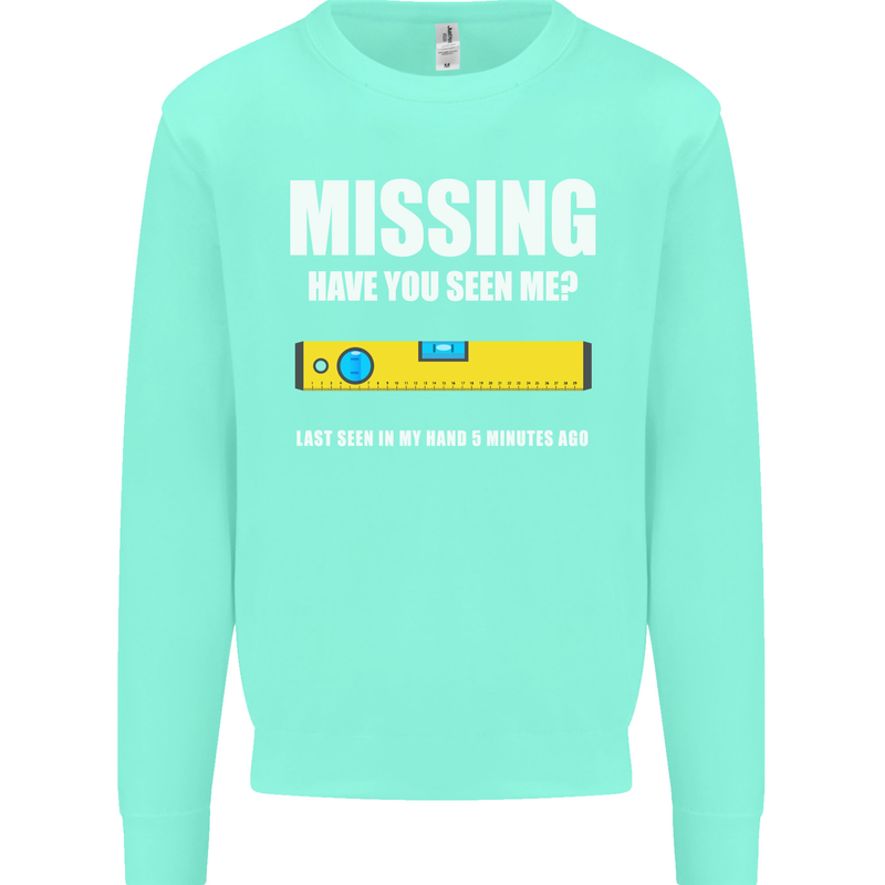Missing Spirit Level Builder Bricklayer Mens Sweatshirt Jumper Peppermint