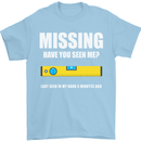 Missing Spirit Level Builder Bricklayer Mens T-Shirt Cotton Gildan Light Blue