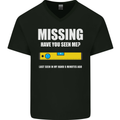 Missing Spirit Level Builder Bricklayer Mens V-Neck Cotton T-Shirt Black