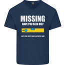 Missing Spirit Level Builder Bricklayer Mens V-Neck Cotton T-Shirt Navy Blue
