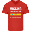 Missing Spirit Level Builder Bricklayer Mens V-Neck Cotton T-Shirt Red
