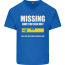 Missing Spirit Level Builder Bricklayer Mens V-Neck Cotton T-Shirt Royal Blue