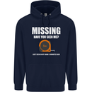 Missing Tape Measure Funny Carpenter DIY Mens 80% Cotton Hoodie Navy Blue