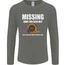 Missing Tape Measure Funny Carpenter DIY Mens Long Sleeve T-Shirt Charcoal