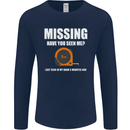 Missing Tape Measure Funny Carpenter DIY Mens Long Sleeve T-Shirt Navy Blue