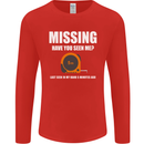 Missing Tape Measure Funny Carpenter DIY Mens Long Sleeve T-Shirt Red