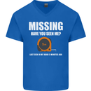 Missing Tape Measure Funny Carpenter DIY Mens V-Neck Cotton T-Shirt Royal Blue