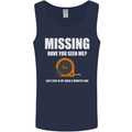 Missing Tape Measure Funny Carpenter DIY Mens Vest Tank Top Navy Blue