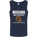 Missing Tape Measure Funny Carpenter DIY Mens Vest Tank Top Navy Blue