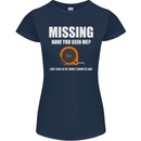 Missing Tape Measure Funny Carpenter DIY Womens Petite Cut T-Shirt Navy Blue