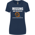 Missing Tape Measure Funny Carpenter DIY Womens Wider Cut T-Shirt Navy Blue