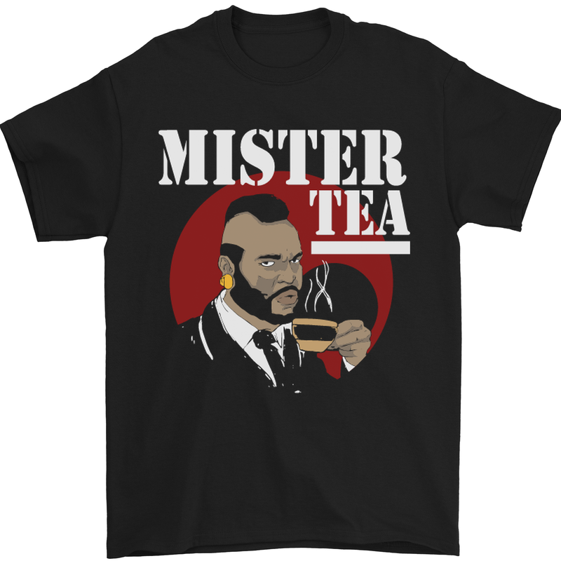 Mister Tea Funny Parody Mens T-Shirt Cotton Gildan Black
