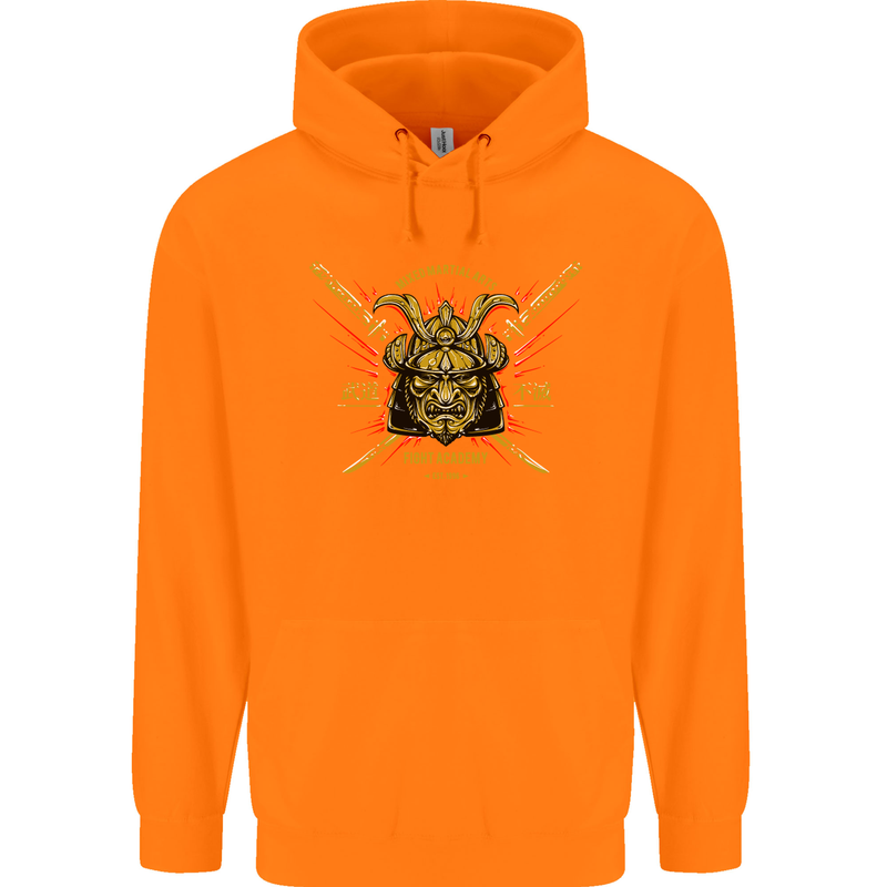 Mixed Martial Arts Fight Academy MMA Mens 80% Cotton Hoodie Orange