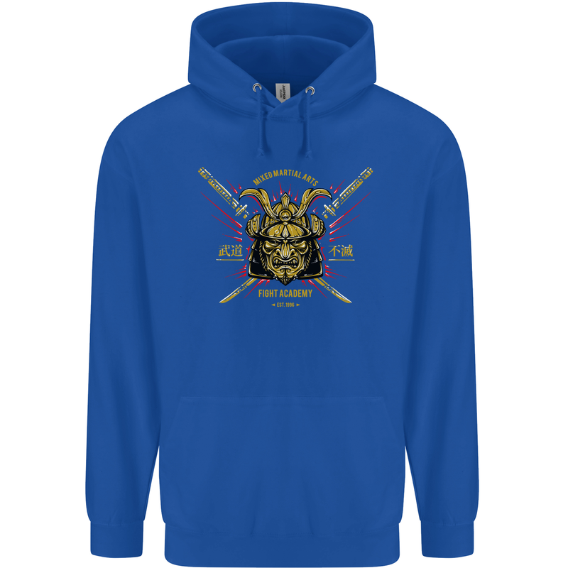 Mixed Martial Arts Fight Academy MMA Mens 80% Cotton Hoodie Royal Blue
